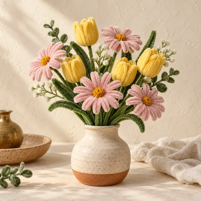 Pipe Cleaner Art — Everlasting flower bouquets, figurines and keepsakes